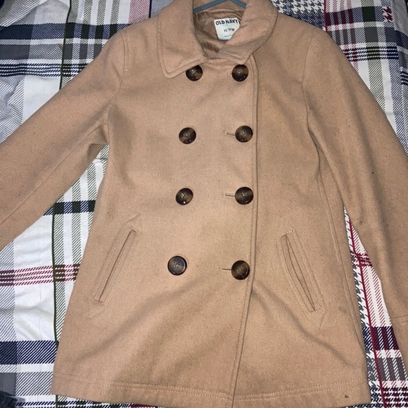 Camel Brown Old Navy Pea Coat - Picture 2 of 3